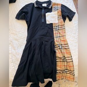 Girls Burberry Stylish Black and Tan Kids Dress